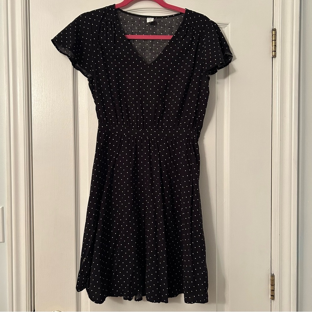 Old Navy Black Polka Dot Midi Dress